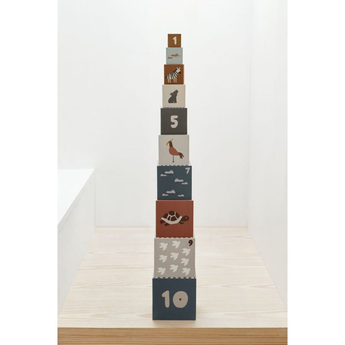 Aaren Stacking Boxes - All together / Sandy par Liewood - Stacking Cups & Blocks | Jourès