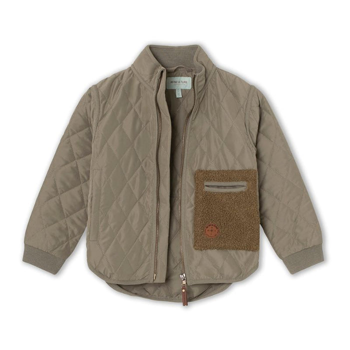 Lou Thermo Jacket - 2Y to 4Y - Grey Green par MINI A TURE - Jackets, Coats & Onesies | Jourès