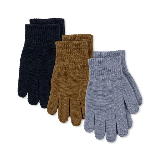 Filla Gloves - Pack of 3 - 2-4Y - Naval mix par Konges Sløjd - Gloves & Hats | Jourès