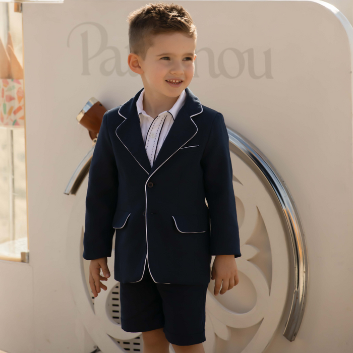 Linen Shorts - 2Y to 6Y - Navy par Patachou - Gifts $100 and more | Jourès