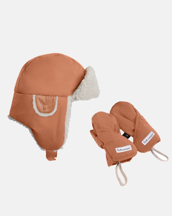 Chapka Set - Benji Sherpa | Hat & Mittens par 7AM Enfant Canada - Hats, Mittens & Slippers | Jourès