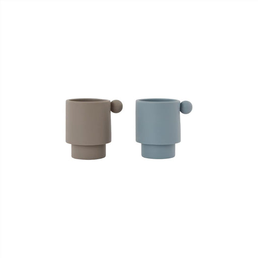 Tiny Inka Cup - Set of 2 - Dusty Blue / Clay par OYOY Living Design - New in | Jourès