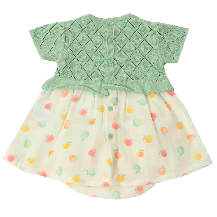 Newborn Dress and Bloomer - 1m to 12m - Green par Dr.Kid - The Flower Collection | Jourès