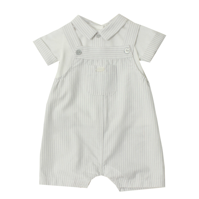 Ensemble salopette et chemise pour nouveau-né - 1m à 12m - Gris pâle par Dr.Kid - Nouveautés  | Jourès