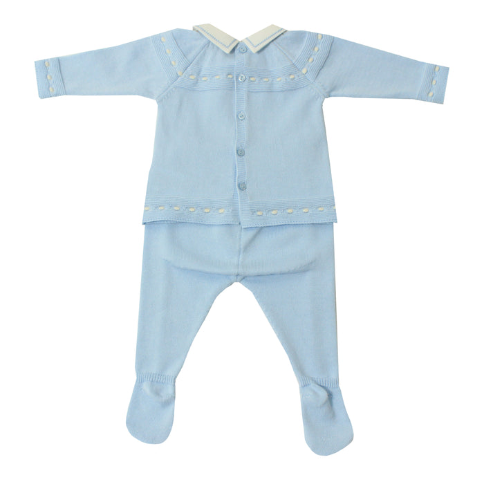 Ensemble pour nouveau-né à manches longues - 6m - Bleu Poudre par Dr.Kid - Nouveautés  | Jourès