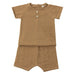 Short Sleeve Newborn Set - 1m to 12m - Brown par Dr.Kid - Body & Grenouillères | Jourès