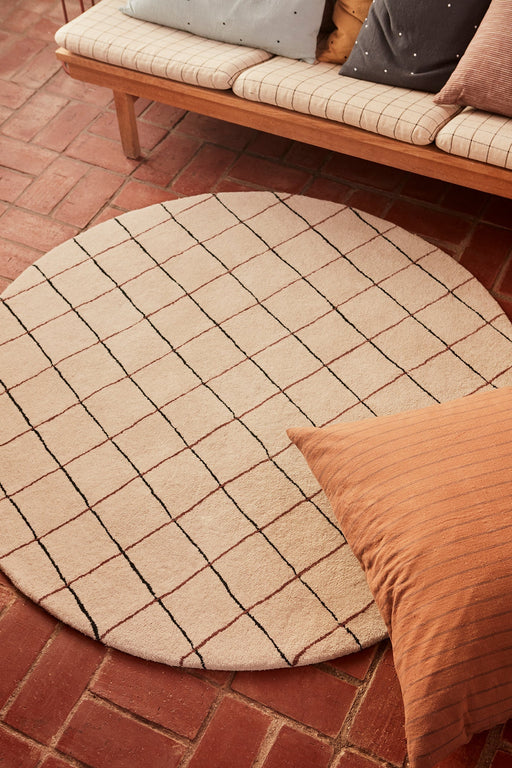 Circle Rug - Grid - Offwhite par OYOY Living Design - OYOY Mini | Jourès