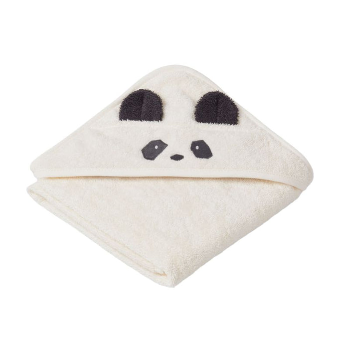 Augusta Hooded Towel - Panda / Creme de la creme par Liewood - Bathroom Accessories | Jourès