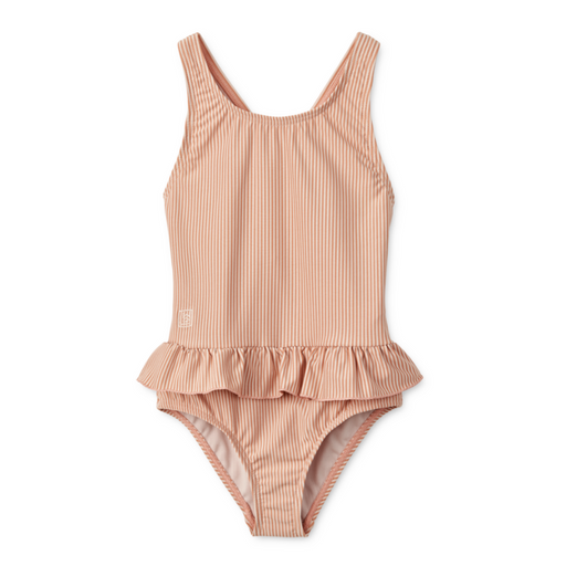 Amara Seersucker Swimsuit - 2Y to 5Y - Stripes/ Tuscany Rose / Sandy par Liewood - Swimsuits & Sun Hats | Jourès
