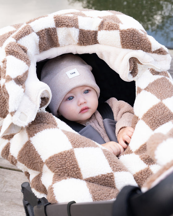 Car Seat Cocoon - Checker Berber par 7AM Enfant Canada - Stroller Accessories | Jourès