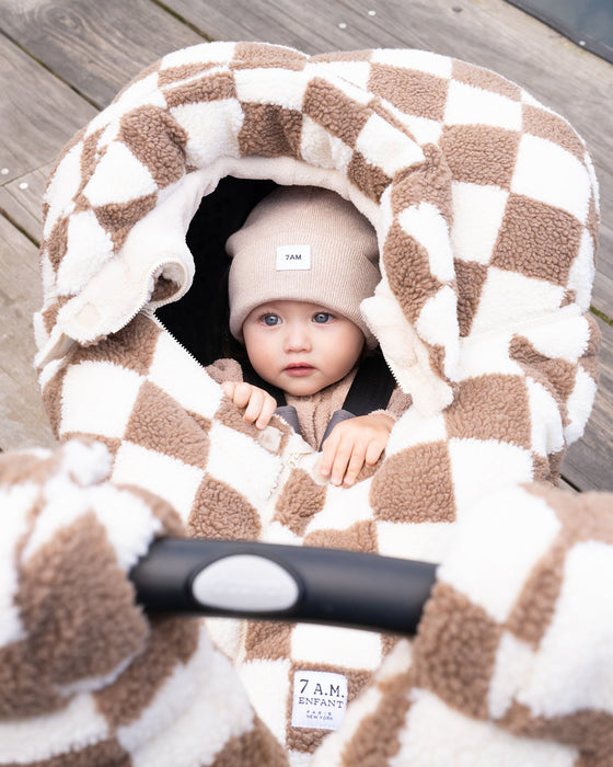 Car Seat Cocoon - Checker Berber par 7AM Enfant Canada - Stroller Accessories | Jourès