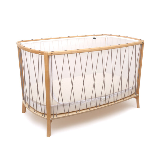 KIMI Crib and mattress - Mesh / Hazelnut par Charlie Crane - Baby Rockers, Cribs, Moses and Bedding | Jourès