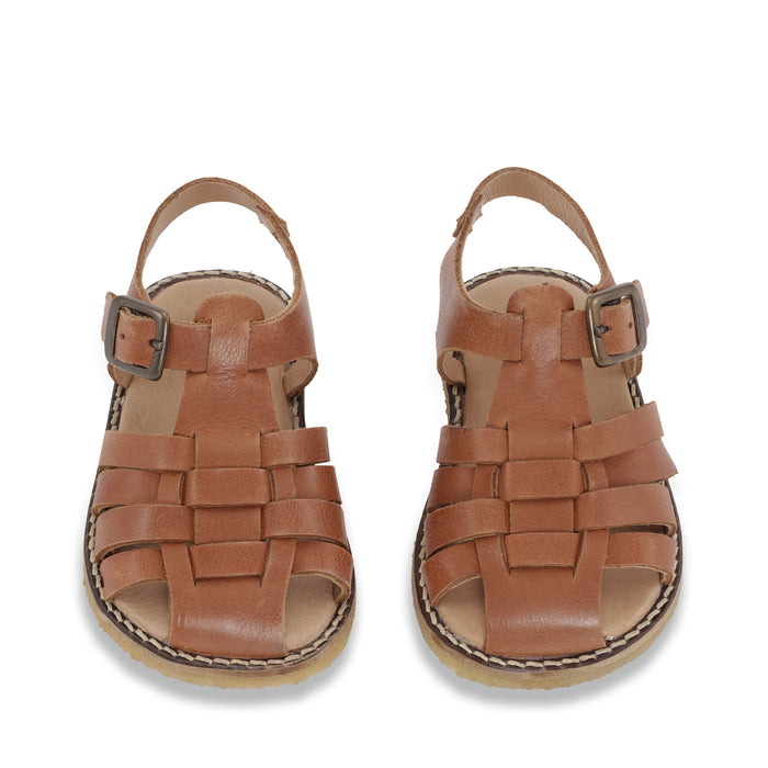 Minou Leather Sandals - Size 22 to 27 - Cognac par Konges Sløjd - New in | Jourès