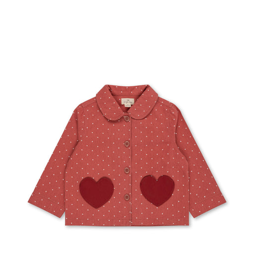 Nola Shirt Jacket - 12m to 6Y - Mahogany dot par Konges Sløjd - Clothing | Jourès