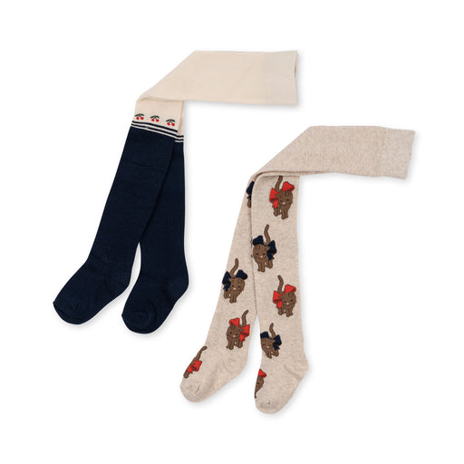 Basic Tights- Pack of 2 - 2 to 4y - Cherry / Cat par Konges Sløjd - Holiday Style | Jourès