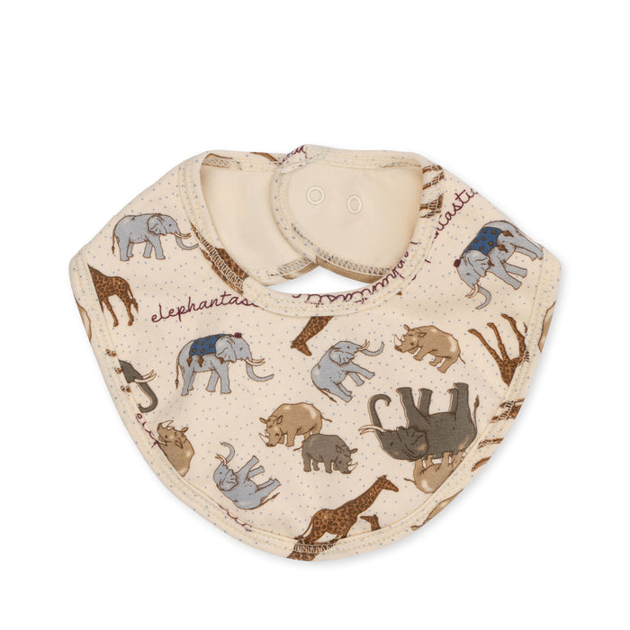 Basic Cotton Bibs - Pack of 2 - Elephantastic / Sleet par Konges Sløjd - The Safari Collection | Jourès