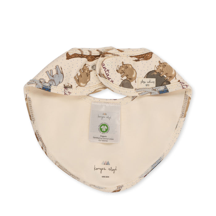 Basic Cotton Bibs - Pack of 2 - Elephantastic / Sleet par Konges Sløjd - The Safari Collection | Jourès