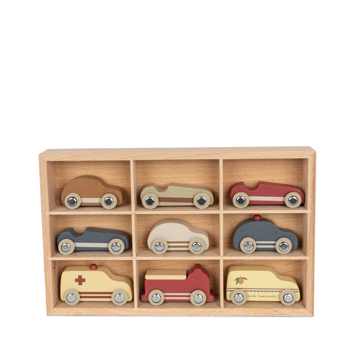 Wooden Toy - Pack of 9 - Mini wooden cars par Konges Sløjd - Konges Sløjd | Jourès