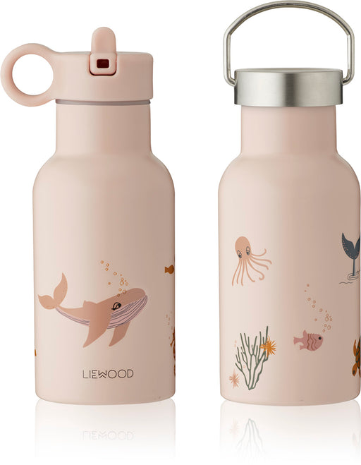 Kids Stainless Steel Thermos Anker Water Bottle - Sea Creature / Pink mix par Liewood - Water Thermos Bottles | Jourès