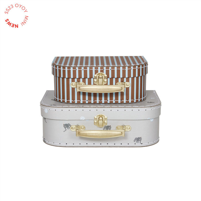 Mini Suitcase Elephant & Stripe - Set of 2 par OYOY Living Design - Nursery | Jourès
