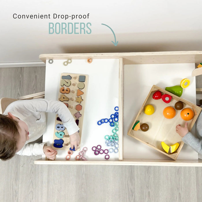 PAPAYA DOUBLE - Adjustable Montessori Table & Chair Set for Two par Sapiens Child - Baby | Jourès