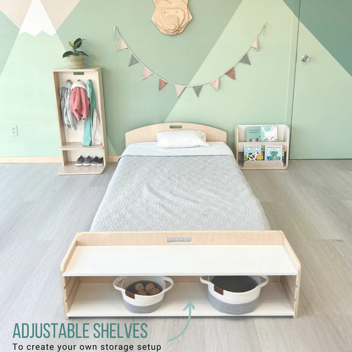 CHERRY TWIN - Montessori Floor Bed with Shelves par Sapiens Child - Baby | Jourès