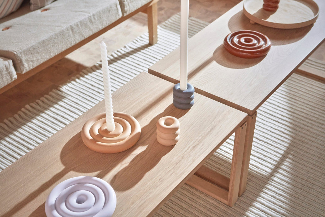 Savi Ceramic Candleholder - Low par OYOY Living Design - OYOY Mini | Jourès