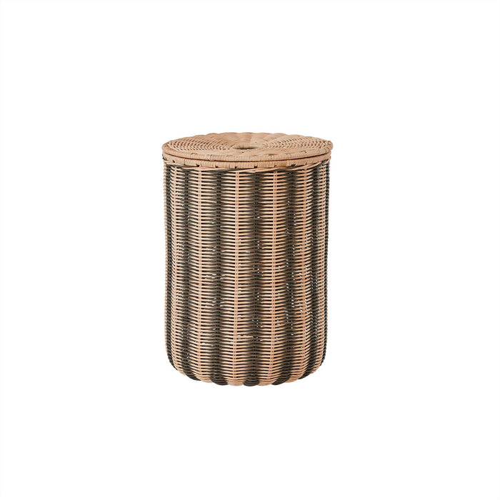 Striped Laundry Bin - Nature / Black par OYOY Living Design - Gifts $100 and more | Jourès