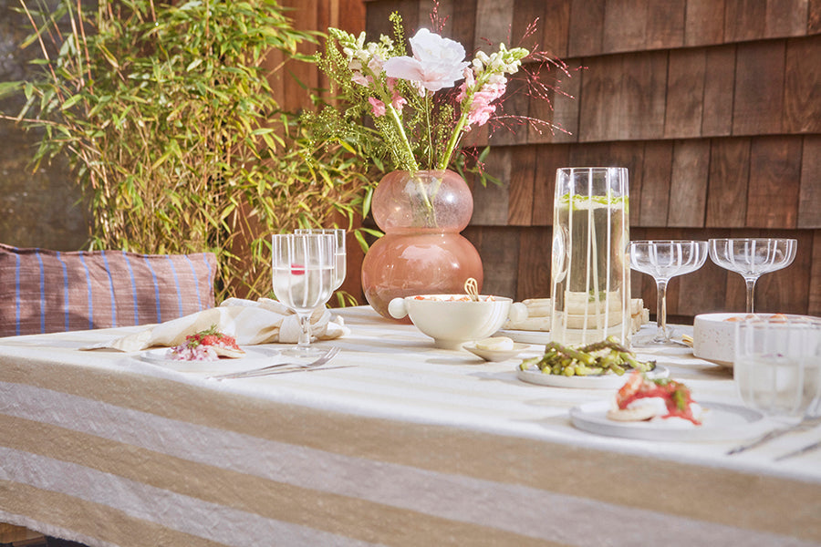 Striped Tablecloth - 260x140 cm - Vanilla par OYOY Living Design - The Canada Day Sale - 15% Off Storewide* | Jourès