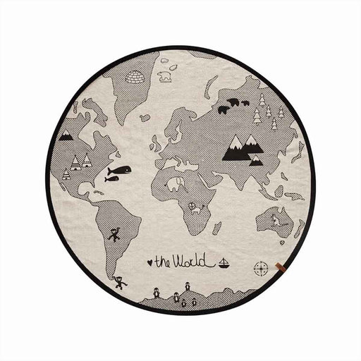 The World Rug - Offwhite / Black par OYOY Living Design - OYOY Mini | Jourès