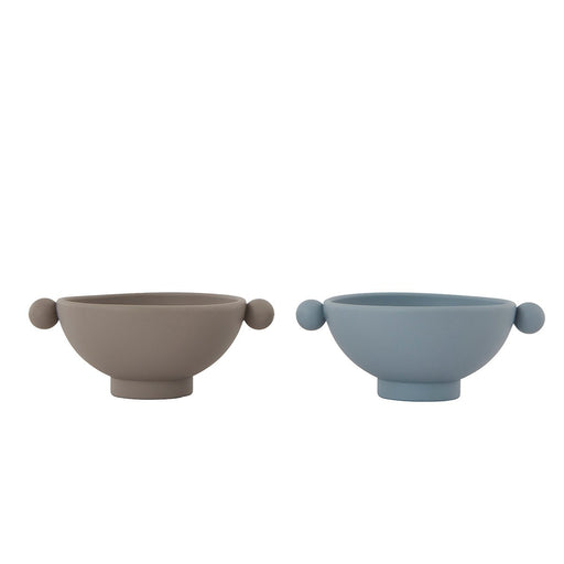 Tiny Inka Bowl - Set of 2 - Dusty Blue / Clay par OYOY Living Design - OYOY Mini | Jourès