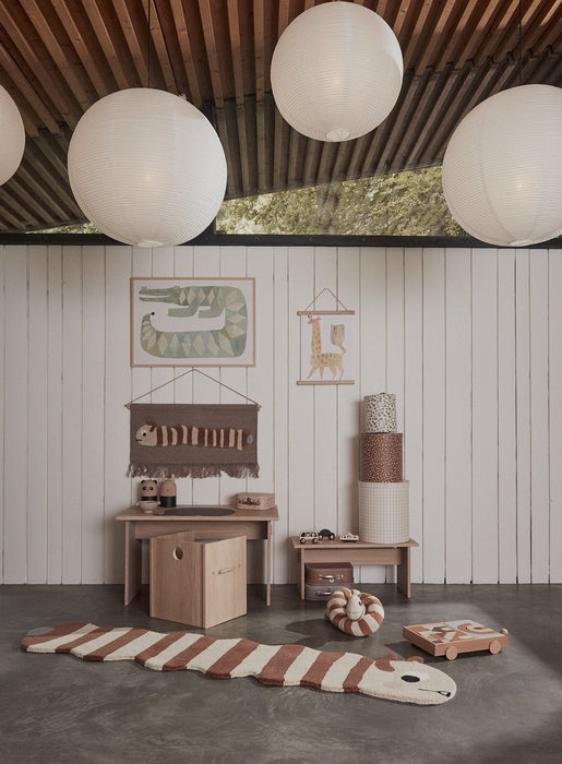 Wooden Rainbow Wagon with Blocks - Nature par OYOY Living Design - Gifts $100 and more | Jourès