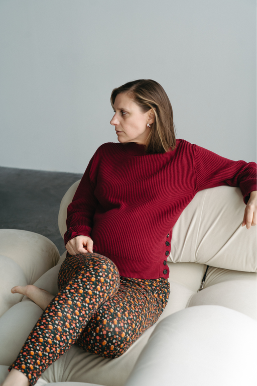 Emile - Chandail de maternité bordeaux par Solveig - Breast Milk Pumps & Accessories | Jourès