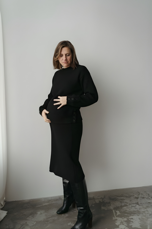 Lio - Chandail de maternité noir par Solveig - Breast Milk Pumps & Accessories | Jourès