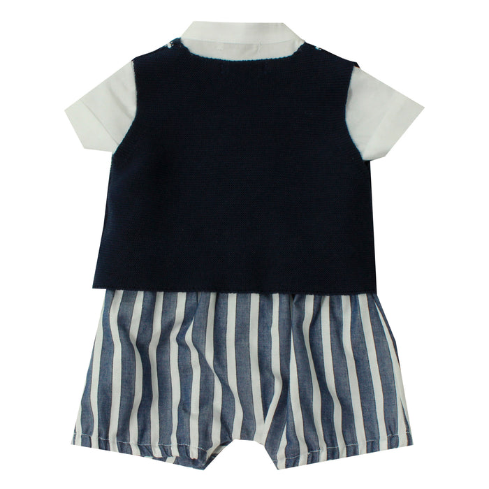 Newborn Set - Sleeveless Vest - 1m to 12m - Navy Blue par Dr.Kid - Baby Shower Gifts | Jourès