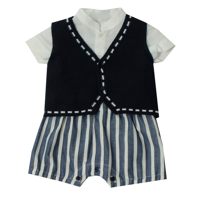 Newborn Set - Sleeveless Vest - 1m to 12m - Navy Blue par Dr.Kid - Baby Shower Gifts | Jourès