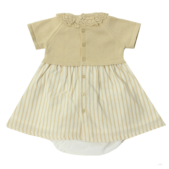 Newborn Dress and Bloomer - 1m to 12m - Beige par Dr.Kid - Gifts $50 to $100 | Jourès