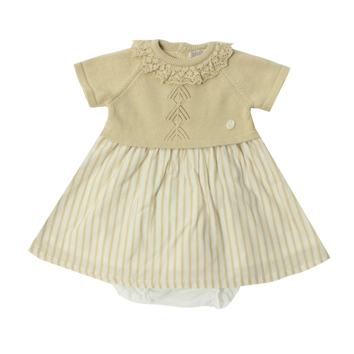Newborn Dress and Bloomer - 1m to 12m - Beige par Dr.Kid - Baby Shower Gifts | Jourès