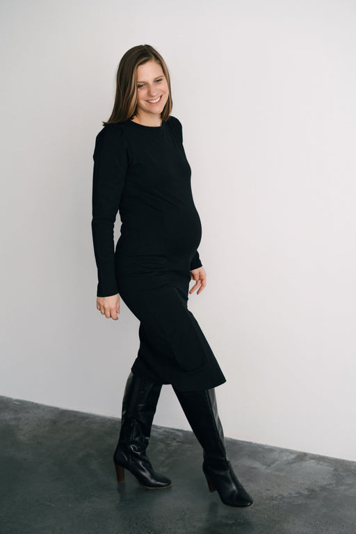 Alba - Robe de maternité Noire par Solveig - Breast Milk Pumps & Accessories | Jourès