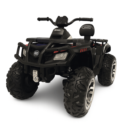 24V White Upgraded Titan Edition 4x4 Ride-On Quad ATV W/ EVA Rubber Wheels, Bluetooth Music & Lights par Kids Vip - Produits | Jourès