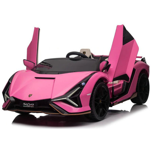 24V Luxurious Pink Lamborghini Sian 2-Seater 4x4 Ride-On Car W/ EVA Rubber Wheels, BT & RC par Kids Vip - Produits | Jourès
