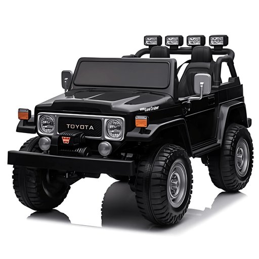 24V Black 2-Seater Premium Edition Toyota 4x4 Truck for Kids W/ EVA Rubber Wheels, Music & RC par Kids Vip - Produits | Jourès