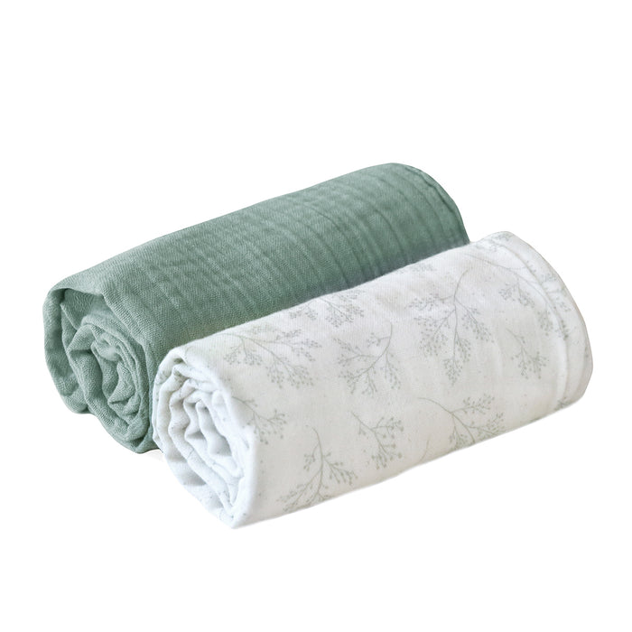 DOLI Swaddle Blanket - Set of 2 -  Pearl blossom & Lichen par Charlie Crane - Sleep | Jourès