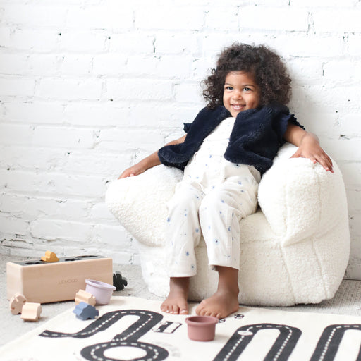 Sofa pouf pour enfants - Teddy crème blanc par Jollein - Mobilier | Jourès