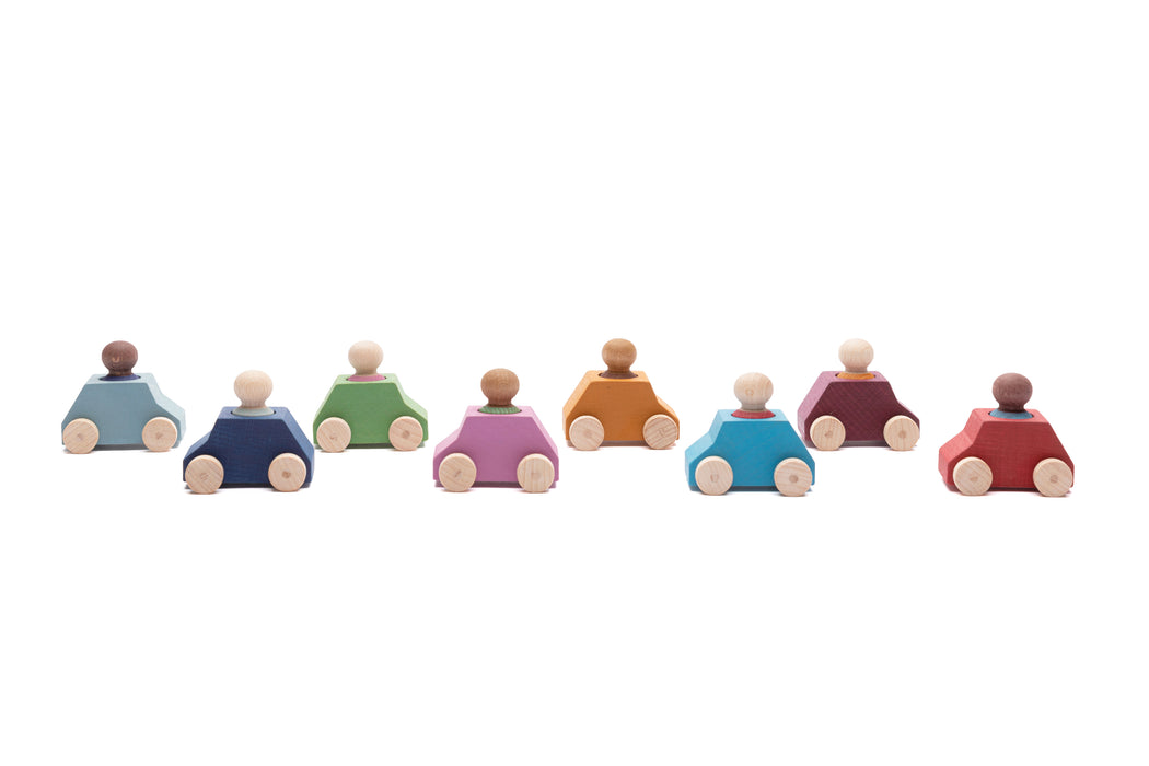 Wooden Cars With Mini Figures - Pack of 8 par Lubulona - Toys & Games | Jourès