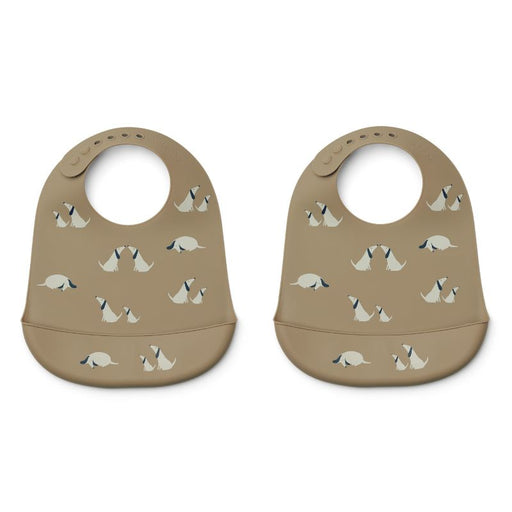 Tilda Silicone Bibs - Pack of 2 - Dog / Oat par Liewood - Silicone Bibs | Jourès