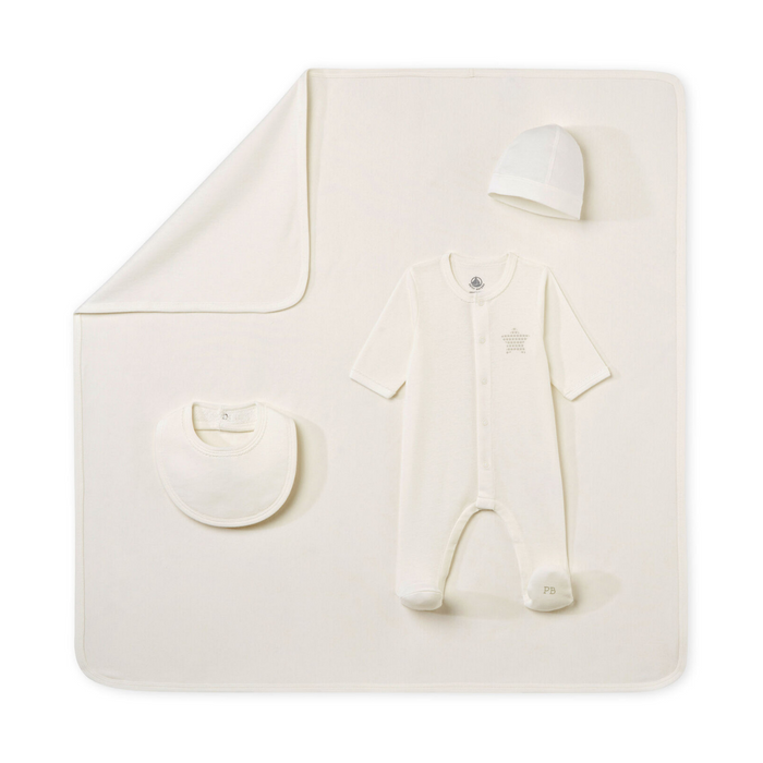 Organic Cotton Baby Gift Set - Newborn to 6m - Pack of 4 par Petit Bateau - Hats & Gloves | Jourès