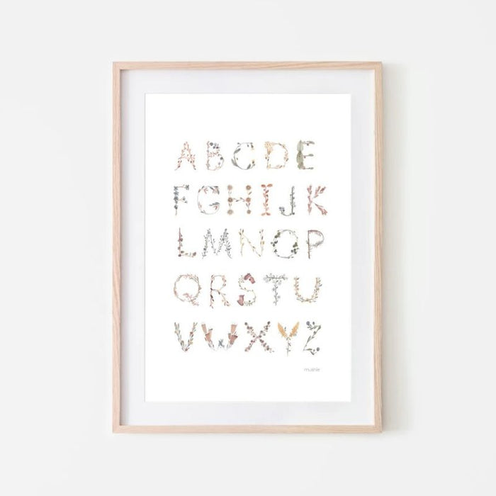Alphabet Floral Poster - 11x17 par Mushie - Arts and Stationery | Jourès