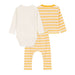 3-piece Cotton Set  - 1m to 18m - Daisy Stripes par Petit Bateau - Clothing | Jourès