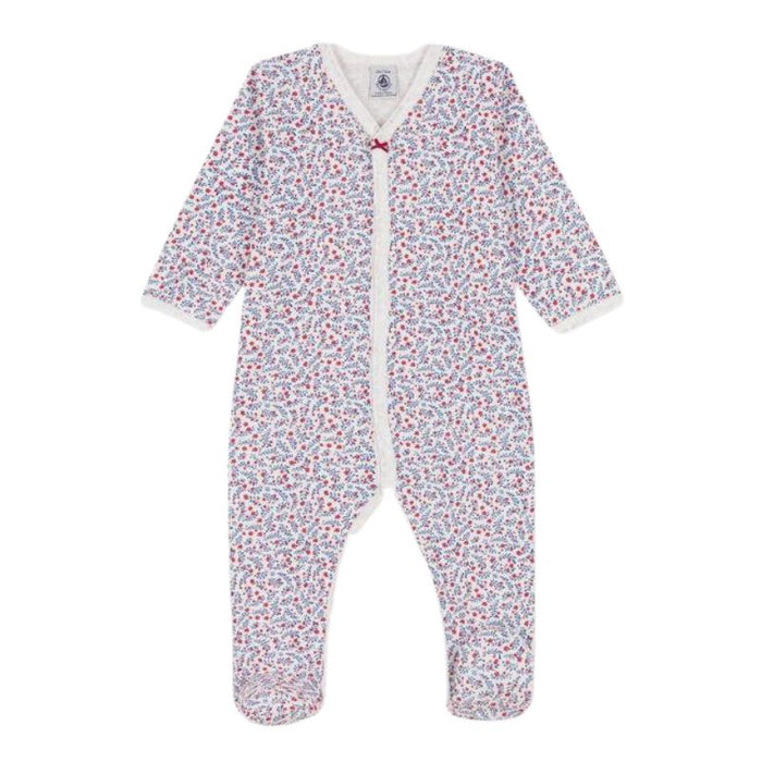 Pyjama en coton biologique Dors-bien - 1m à 6m - Fleurs par Petit Bateau - Idées-cadeaux pour baby shower | Jourès